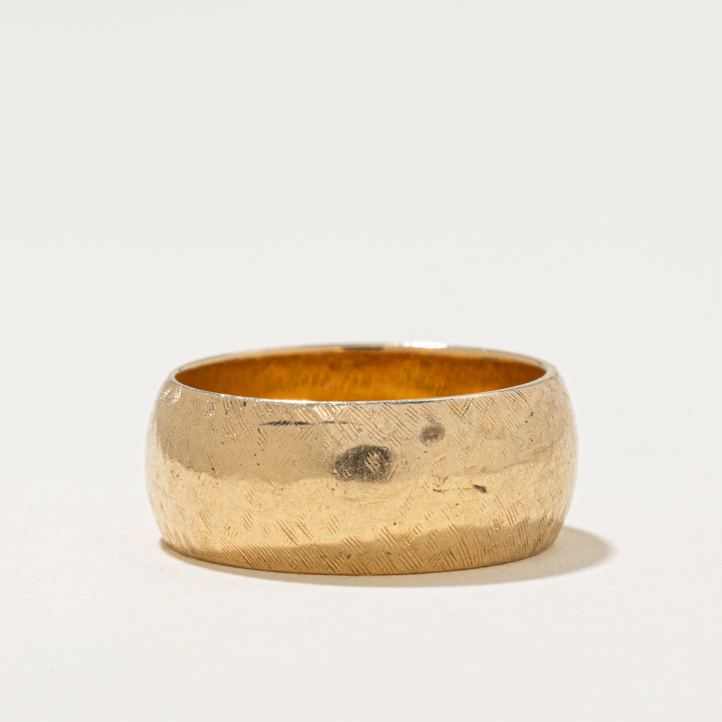 'Birks' 14k Yellow Gold Textured Cigar Band | 7.5mm | SZ 5