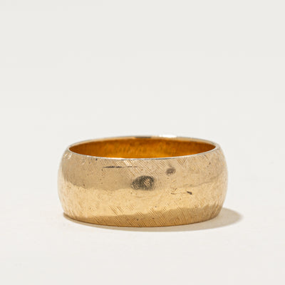 'Birks' 14k Yellow Gold Textured Cigar Band | 7.5mm | SZ 5