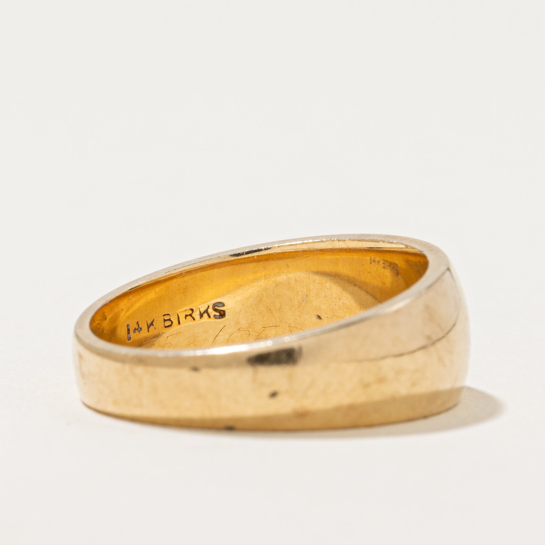 'Birks' 14k Yellow Gold Plain Dome Ring | SZ 5.5