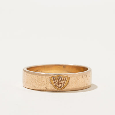 'Birks' 10k Yellow Gold Initialized Band | 5.75mm | SZ 10.5