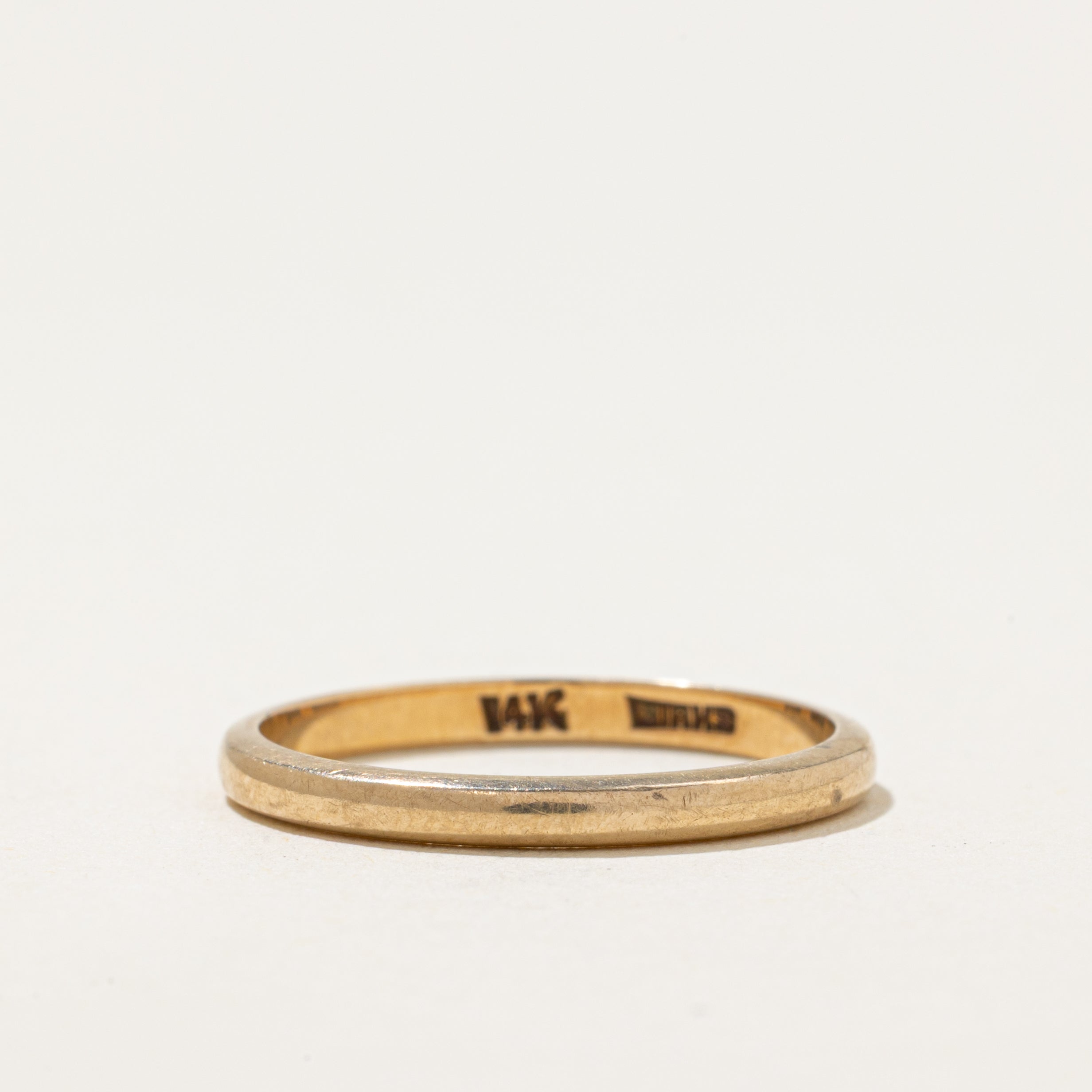 Bague fine Birks en or jaune 14 carats | 2,2 mm | Taille 7,5