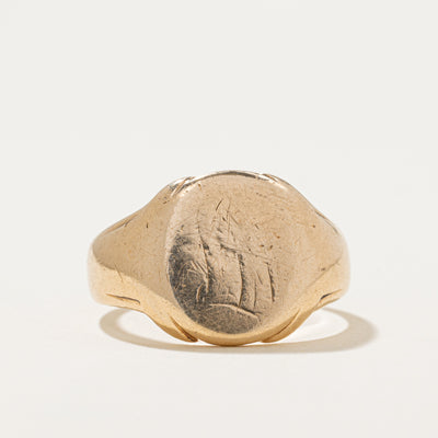 'Birks' 10k Yellow Gold Signet Ring | SZ 10.5
