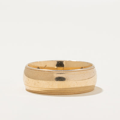 'Birks' 14k Yellow Gold Milgrained Band | 8mm | SZ 11