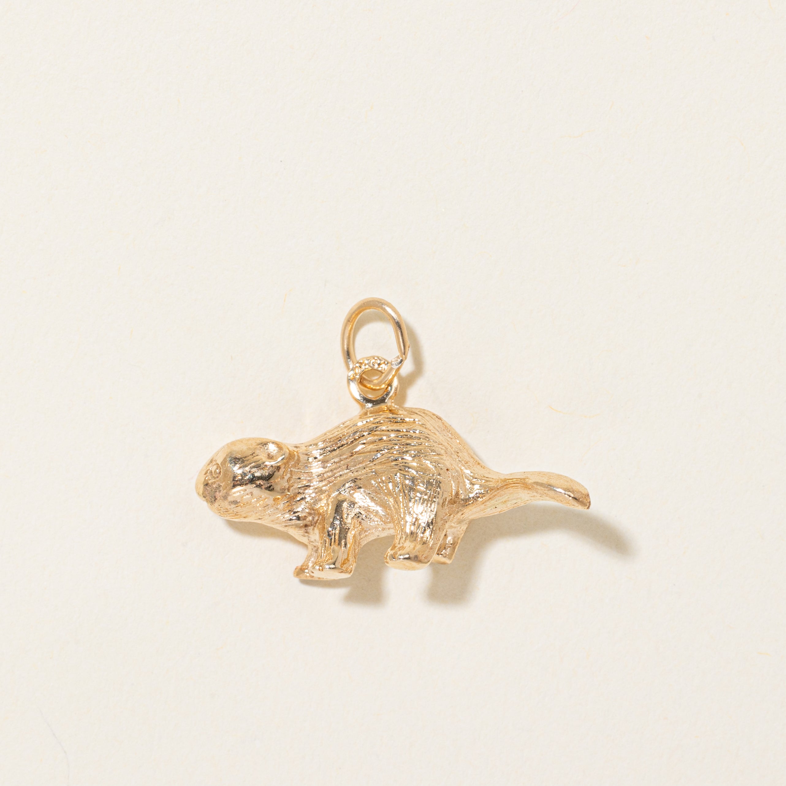 14k Yellow Gold Beaver Charm