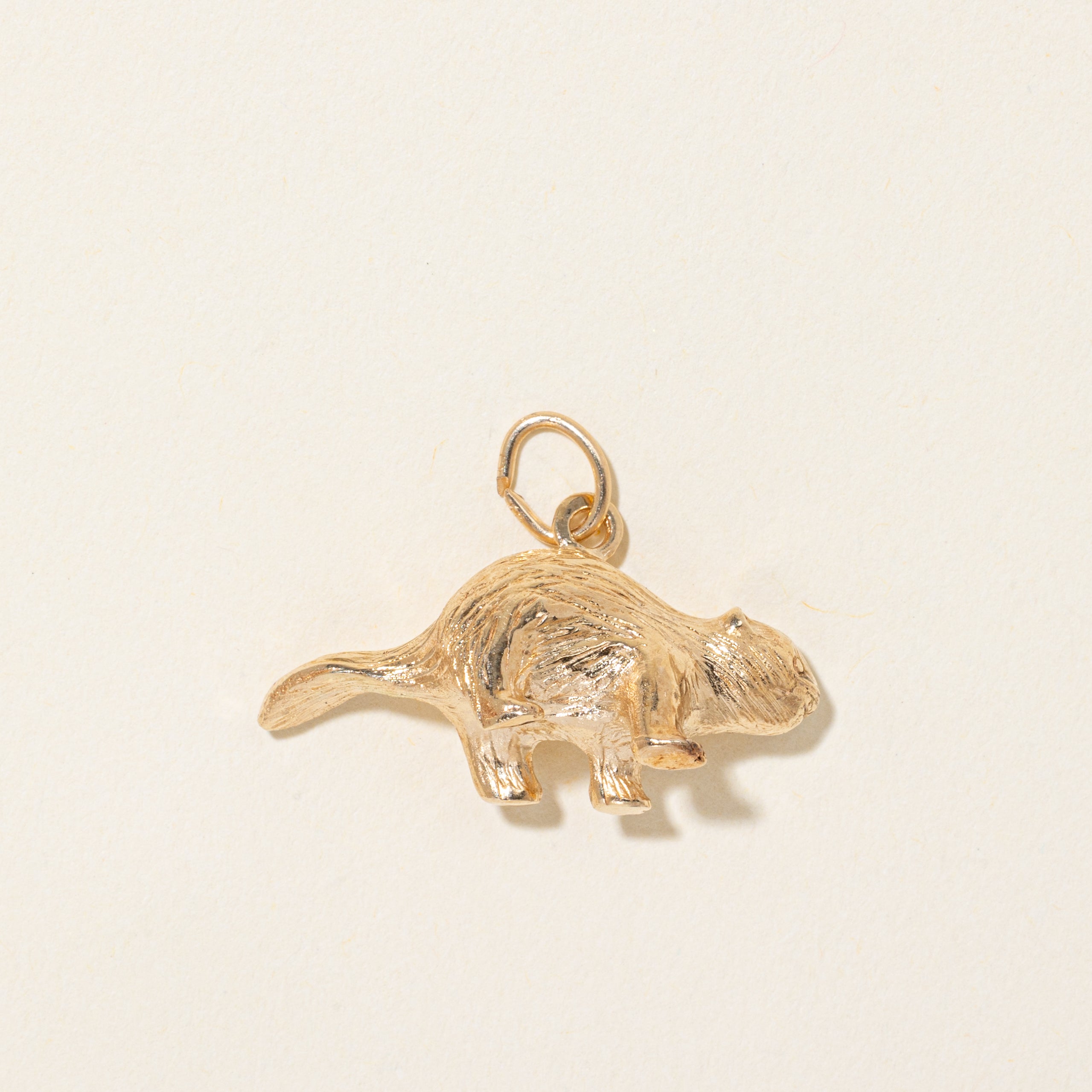 14k Yellow Gold Beaver Charm