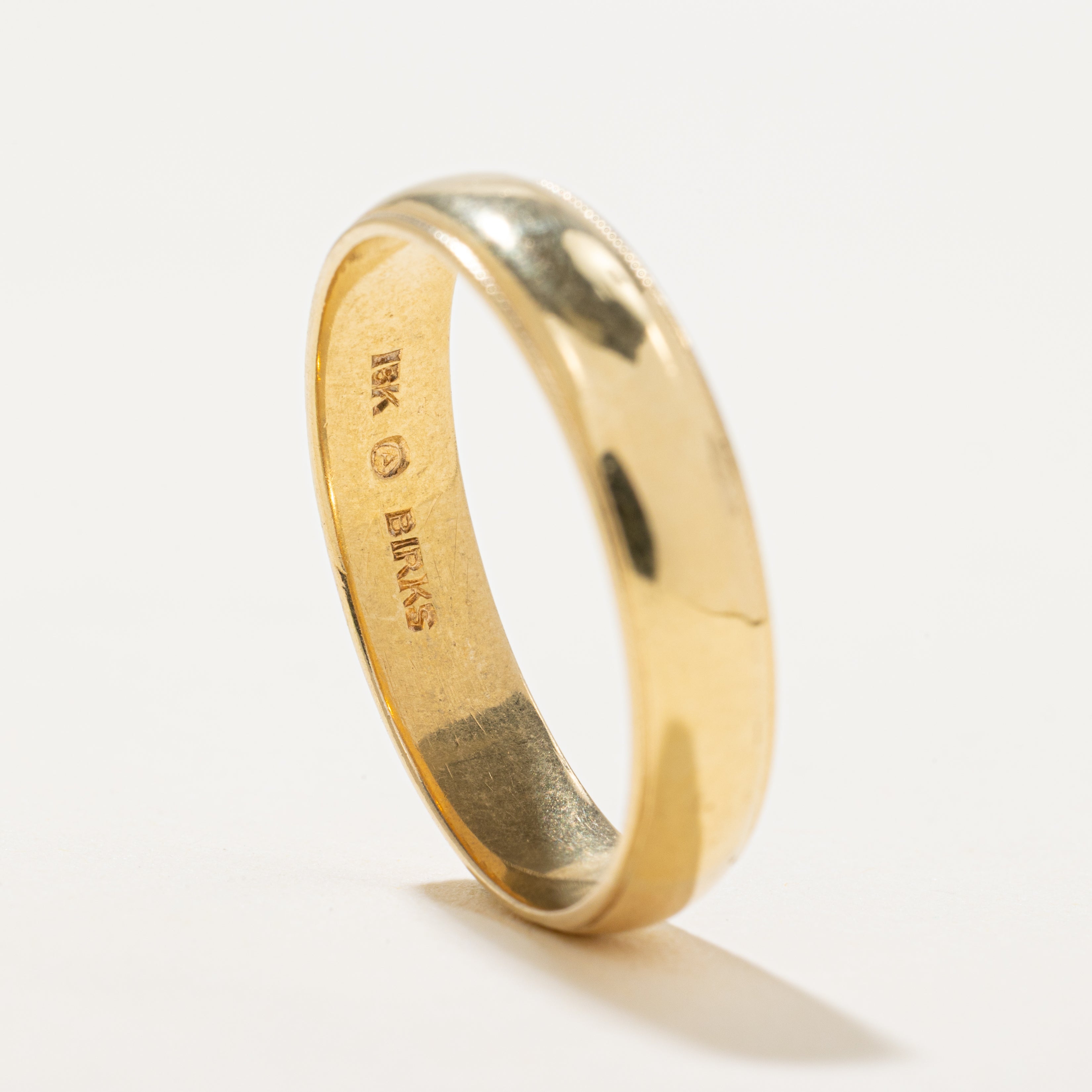 'Birks' 18k Yellow Gold Milgrain Band | 5mm | SZ 11.75