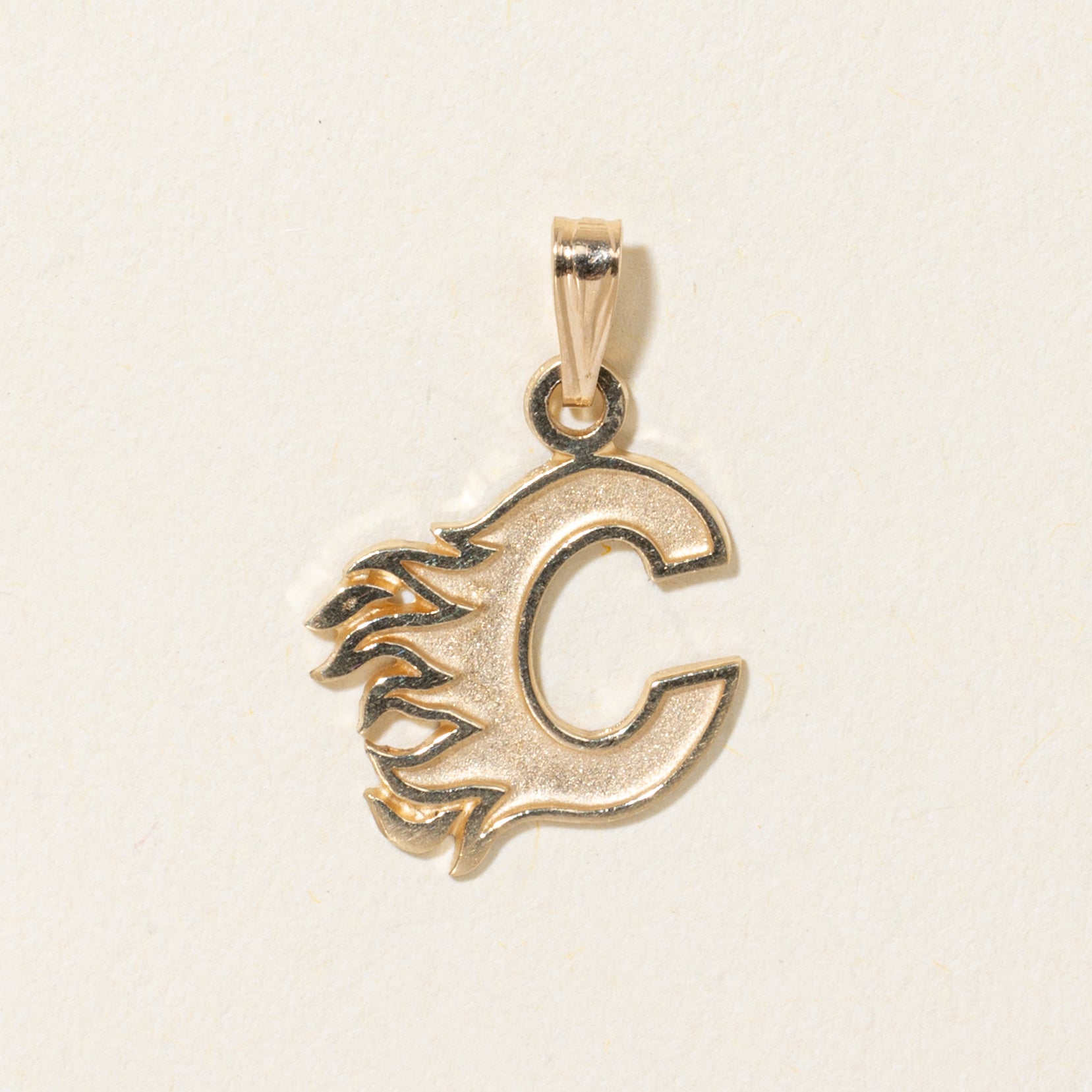 10k Yellow Gold Calgary Flames "C" Charm