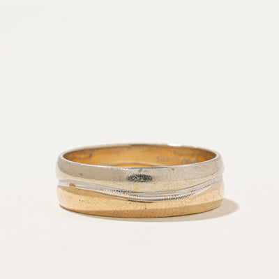 'Birks' 14k Two Tone Gold Milgrain Wave Band | 6.75mm | SZ 12