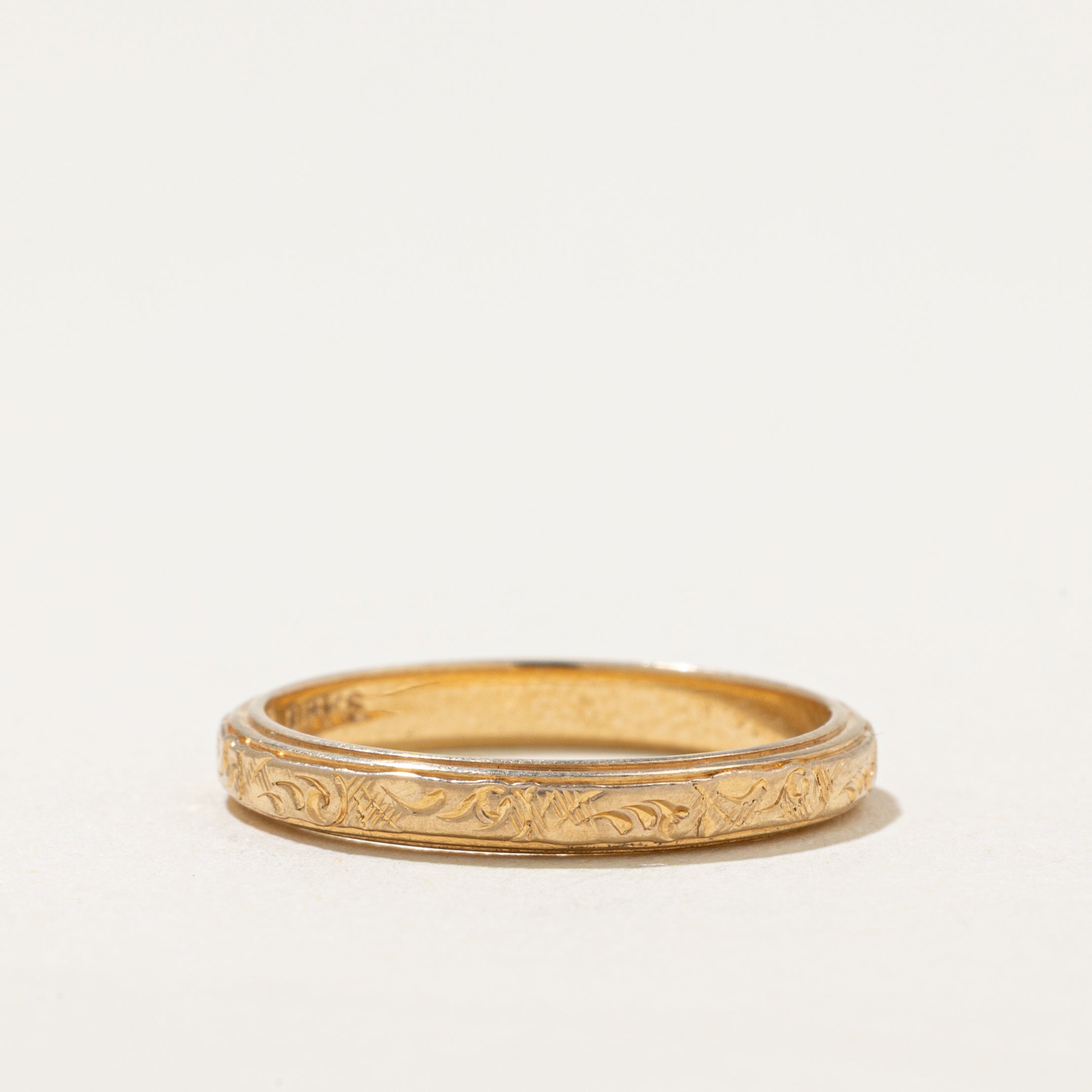 'Birks' 14k Yellow Gold Textured Band | SZ 5