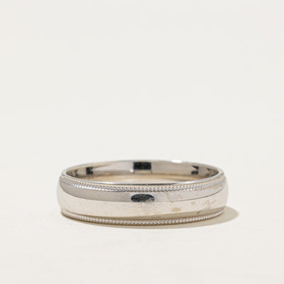 'Birks' 18k White Gold Milgrain Band | 5mm | SZ 8.5