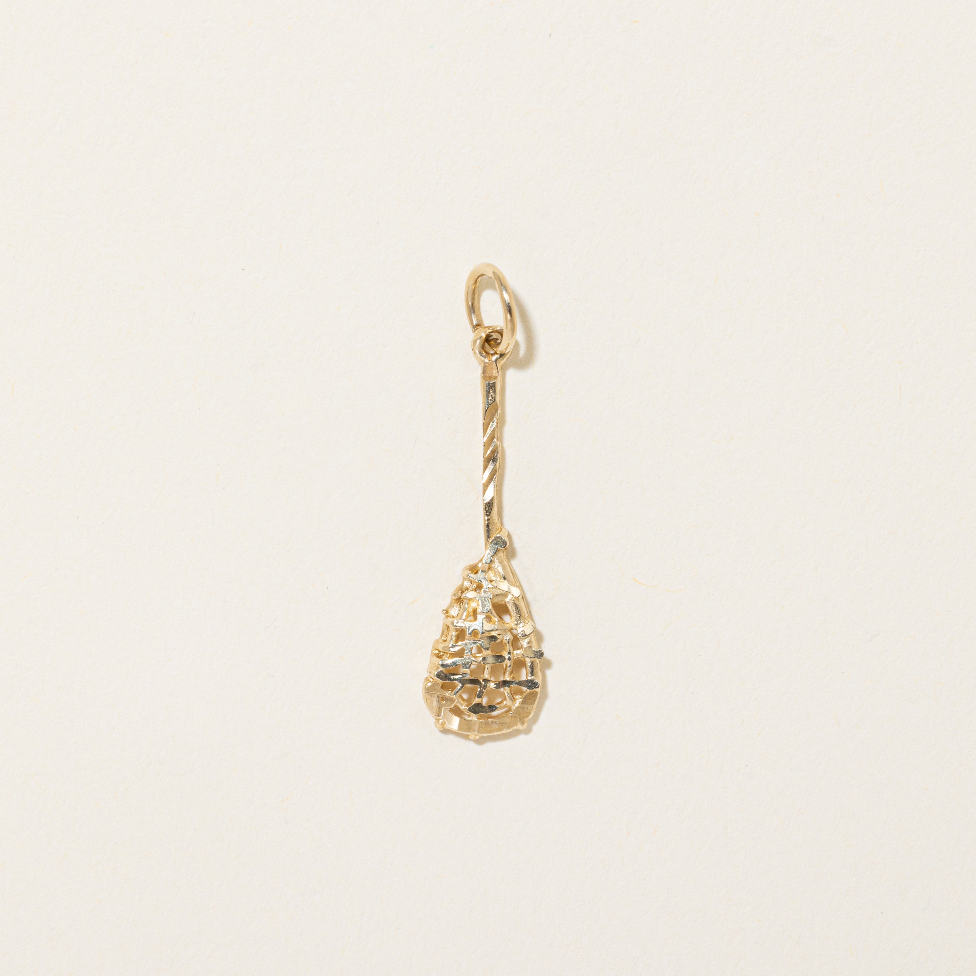 10k Yellow Gold Lacrosse Stick Charm