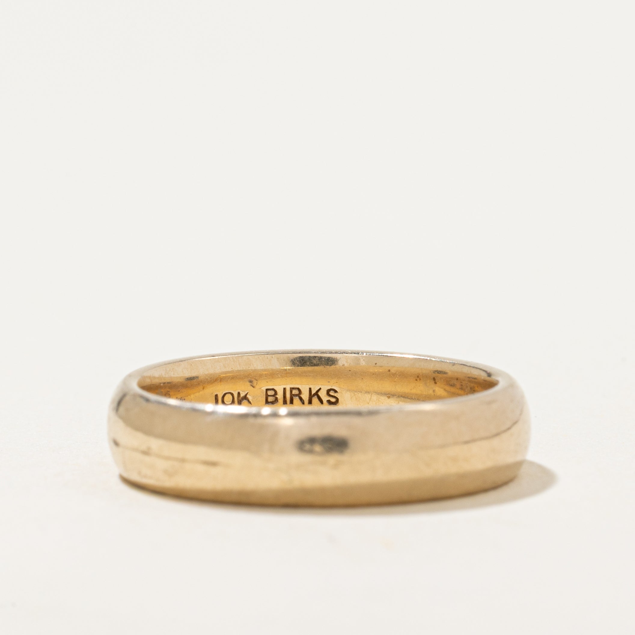 'Birks' 10k Yellow Gold Plain Band | 4.25mm | SZ 5.5