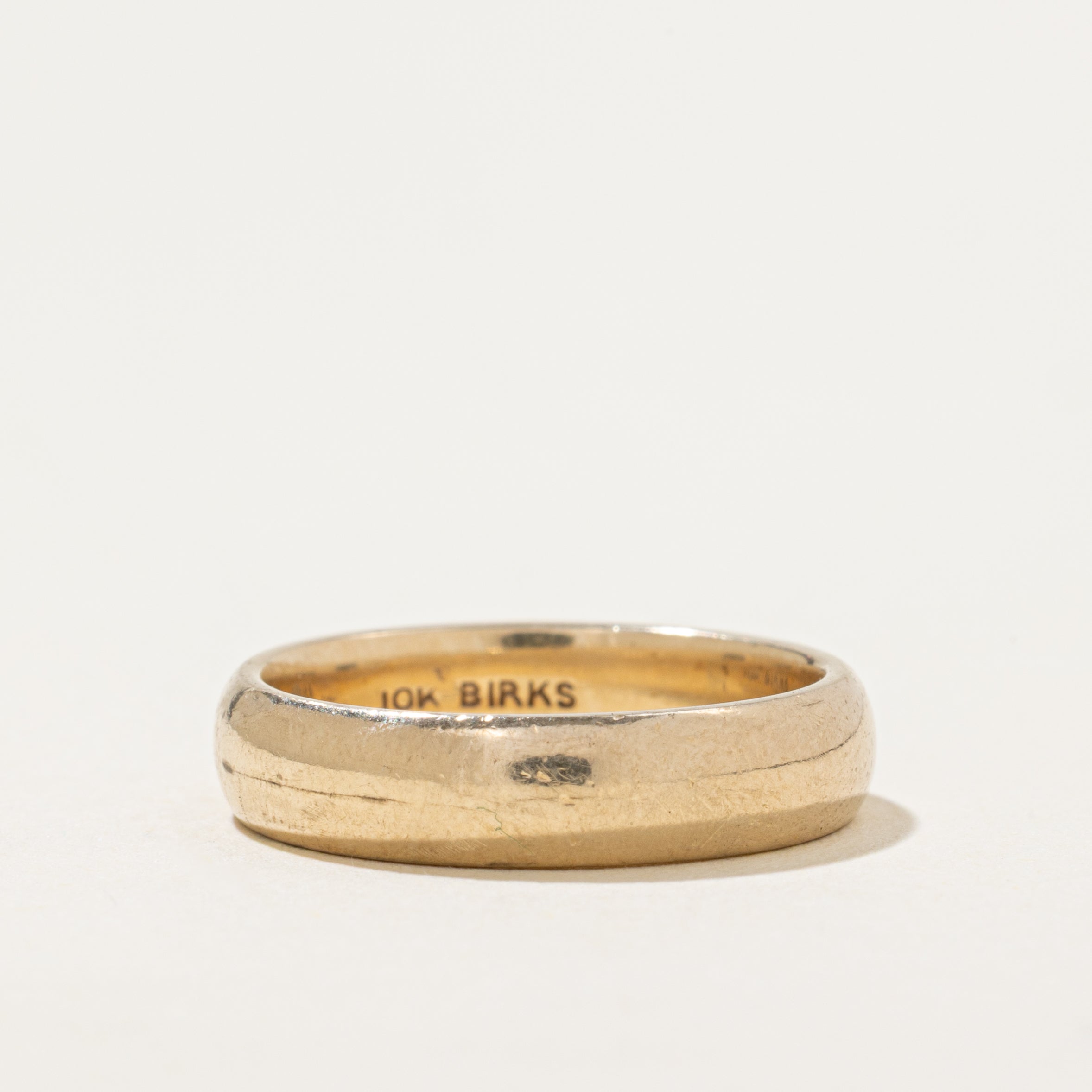 'Birks' 10k Yellow Gold Plain Band | 4.25mm | SZ 5.5