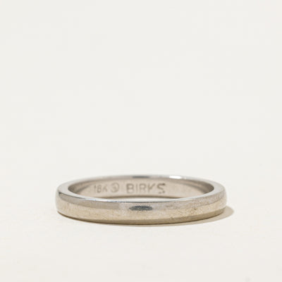 'Birks' 18k White Gold Plain Band | 2.6mm | SZ 6
