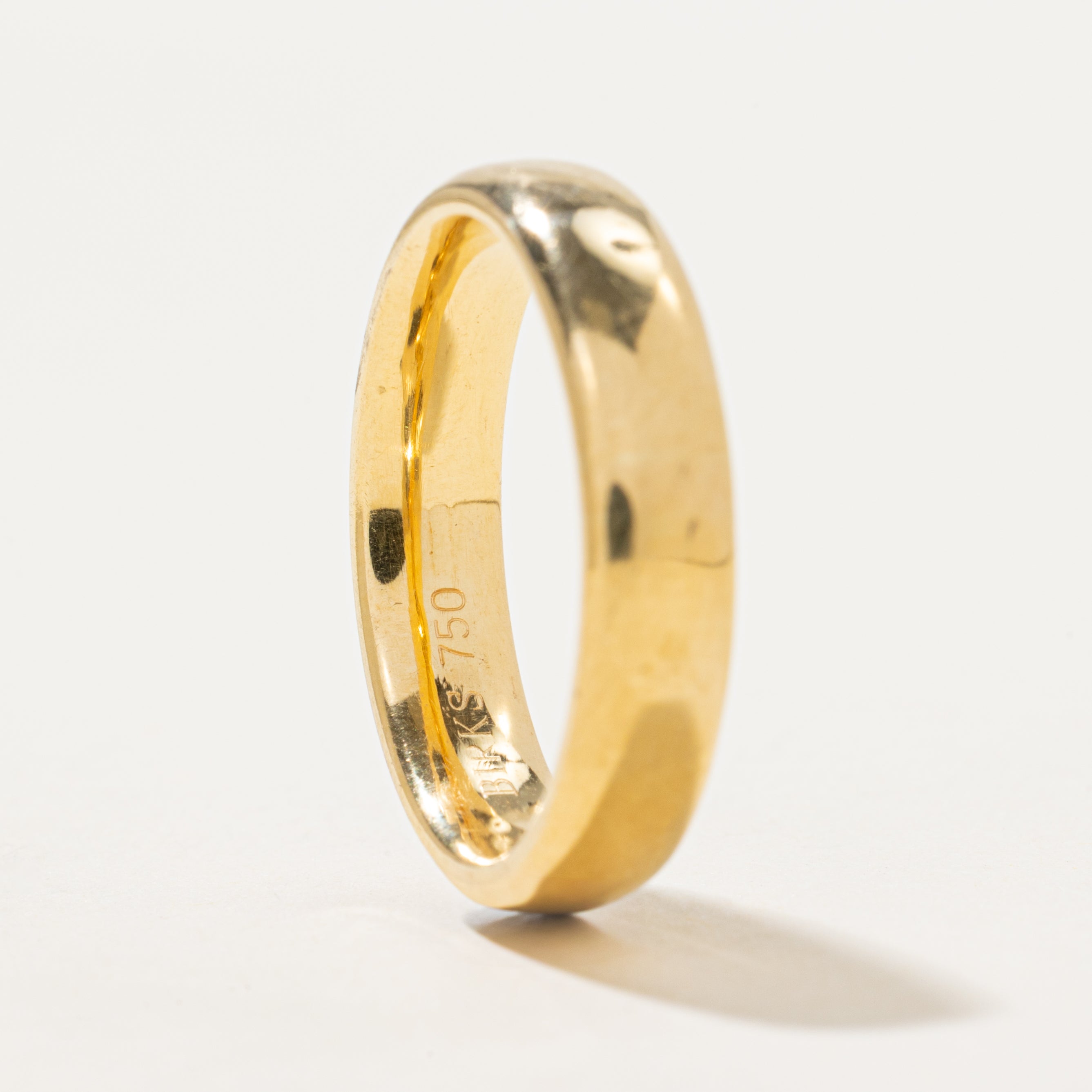 'Birks' 18k Yellow Gold Plain Band | 4.75mm | SZ 8.5