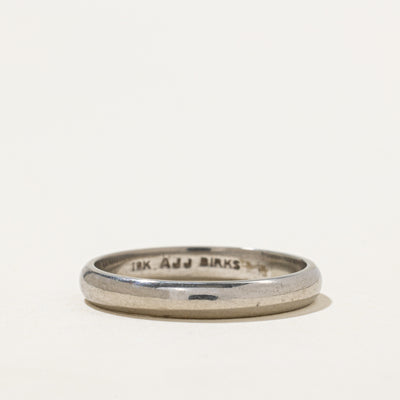 'Birks' 18k White Gold Plain Band | 3.25mm | SZ 8