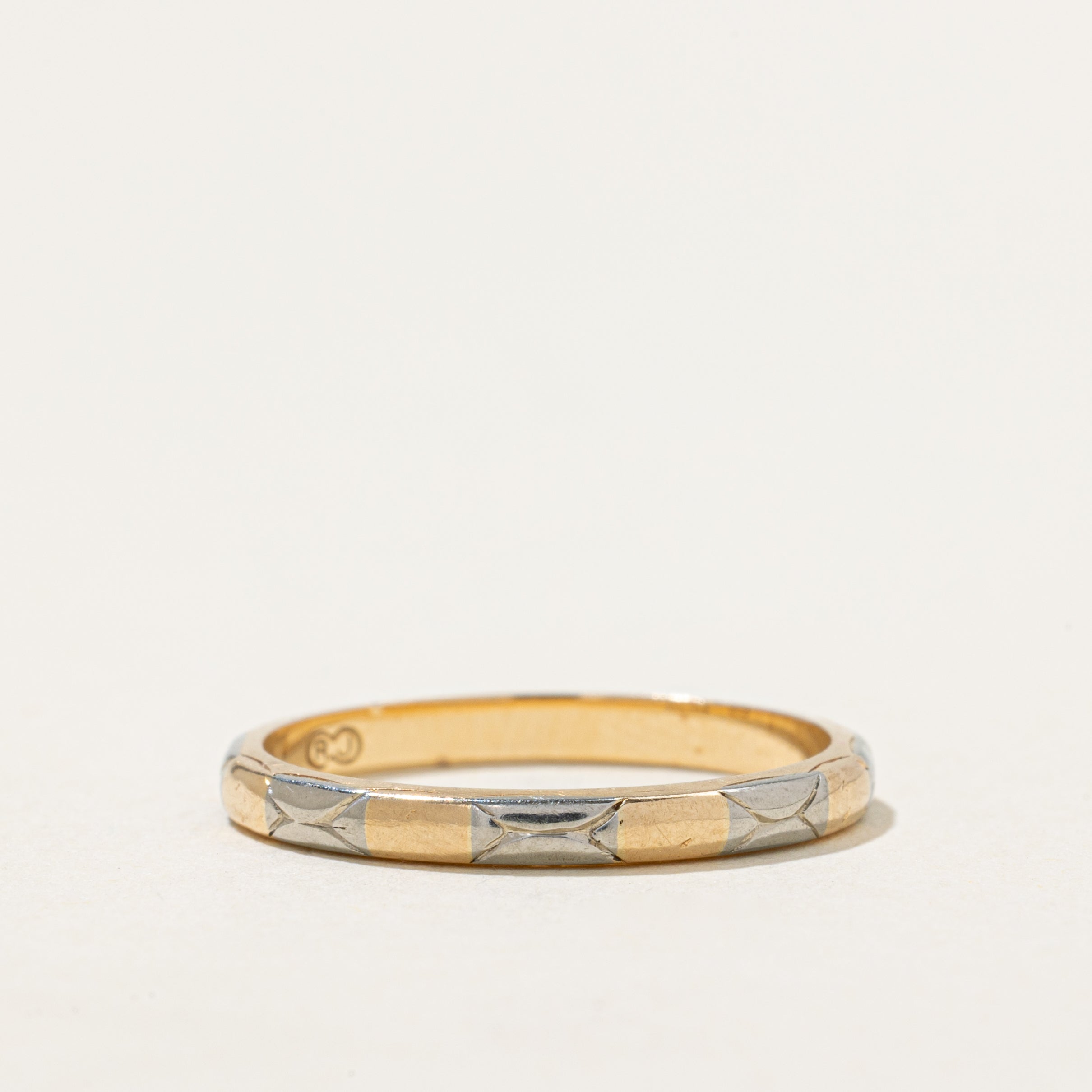 Alliance bicolore en or 14-18 carats | 2,2 mm | Taille 6,5