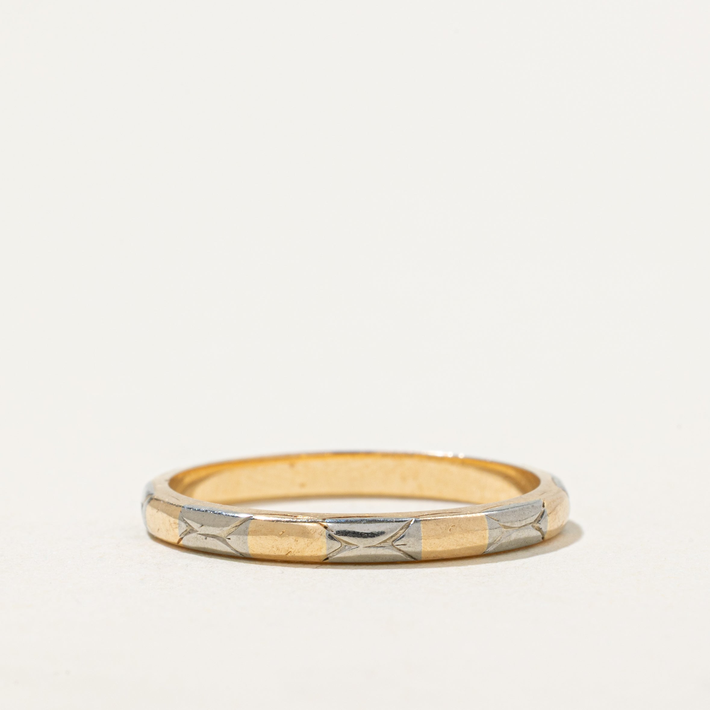 Alliance bicolore en or 14-18 carats | 2,2 mm | Taille 6,5
