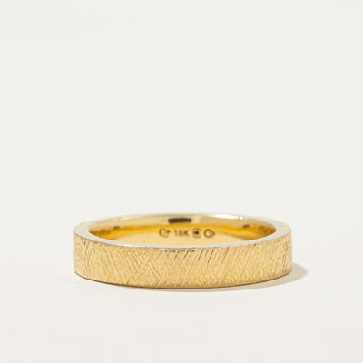 Canadian 18k Yellow Gold Textured Band | 4.25mm | SZ 8.5