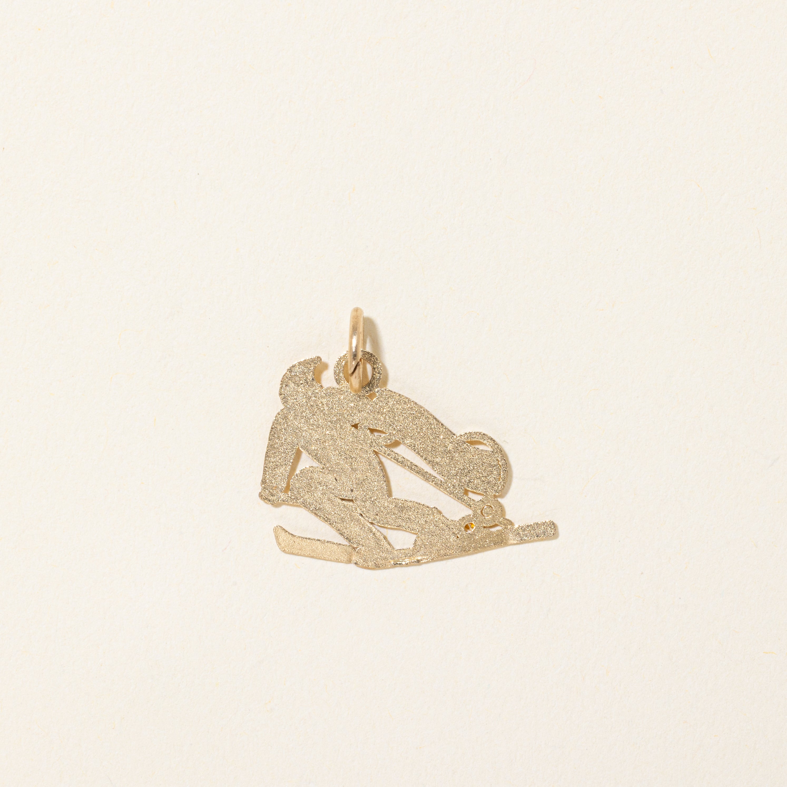 10k Yellow Gold "I Heart Ski" Charm