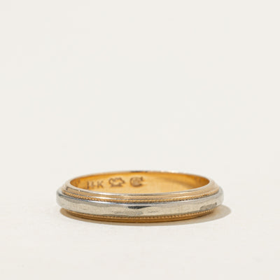 Vintage Canadian 14k Two Tone Gold Milgrain Band | 3.25mm | SZ 5.5