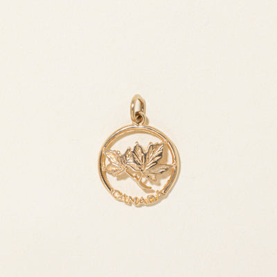 10k Yellow Gold Openwork Maple Leaf Charm