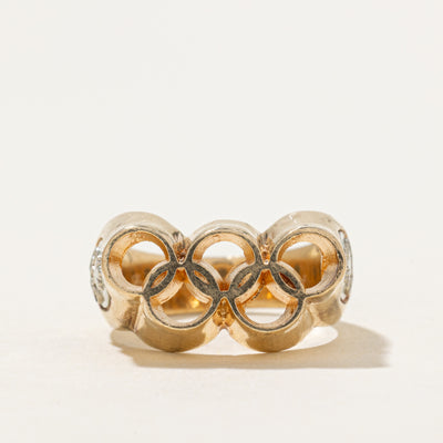 10k Gold Two Tone Gold Canadian Olympic Logo Ring | SZ 4.75