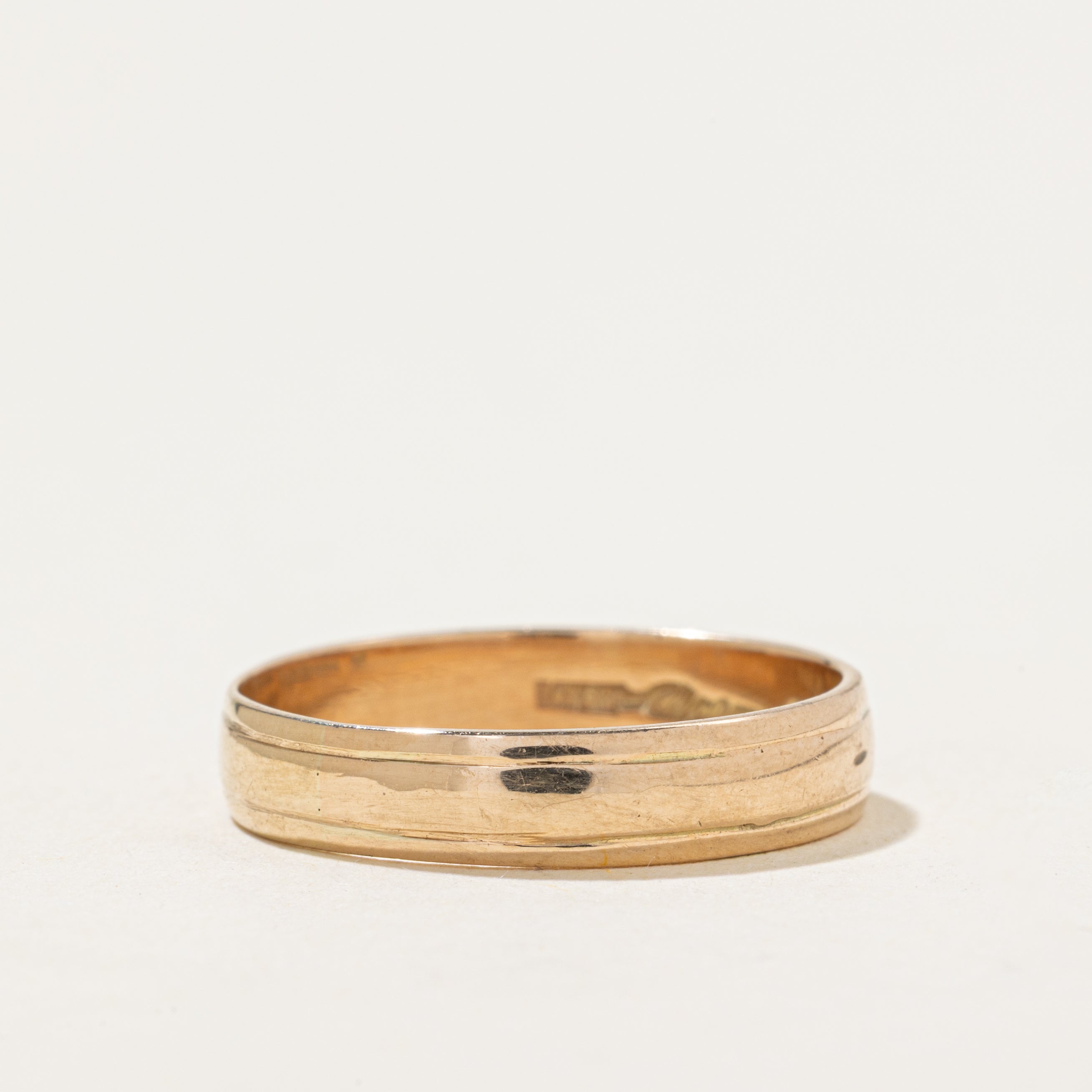 Vintage Canadian 10k Grooved Band | 4.5mm | SZ 8.5