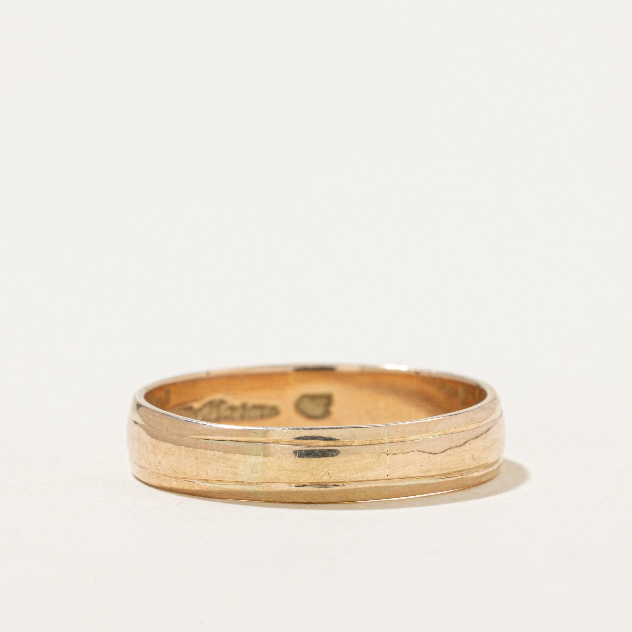 Vintage Canadian 10k Grooved Band | 4.5mm | SZ 8.5