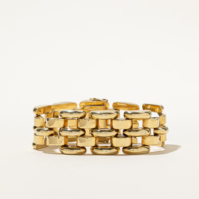 'Birks' 14k Yellow Gold Panther Link Chunky Bracelet | 7.5