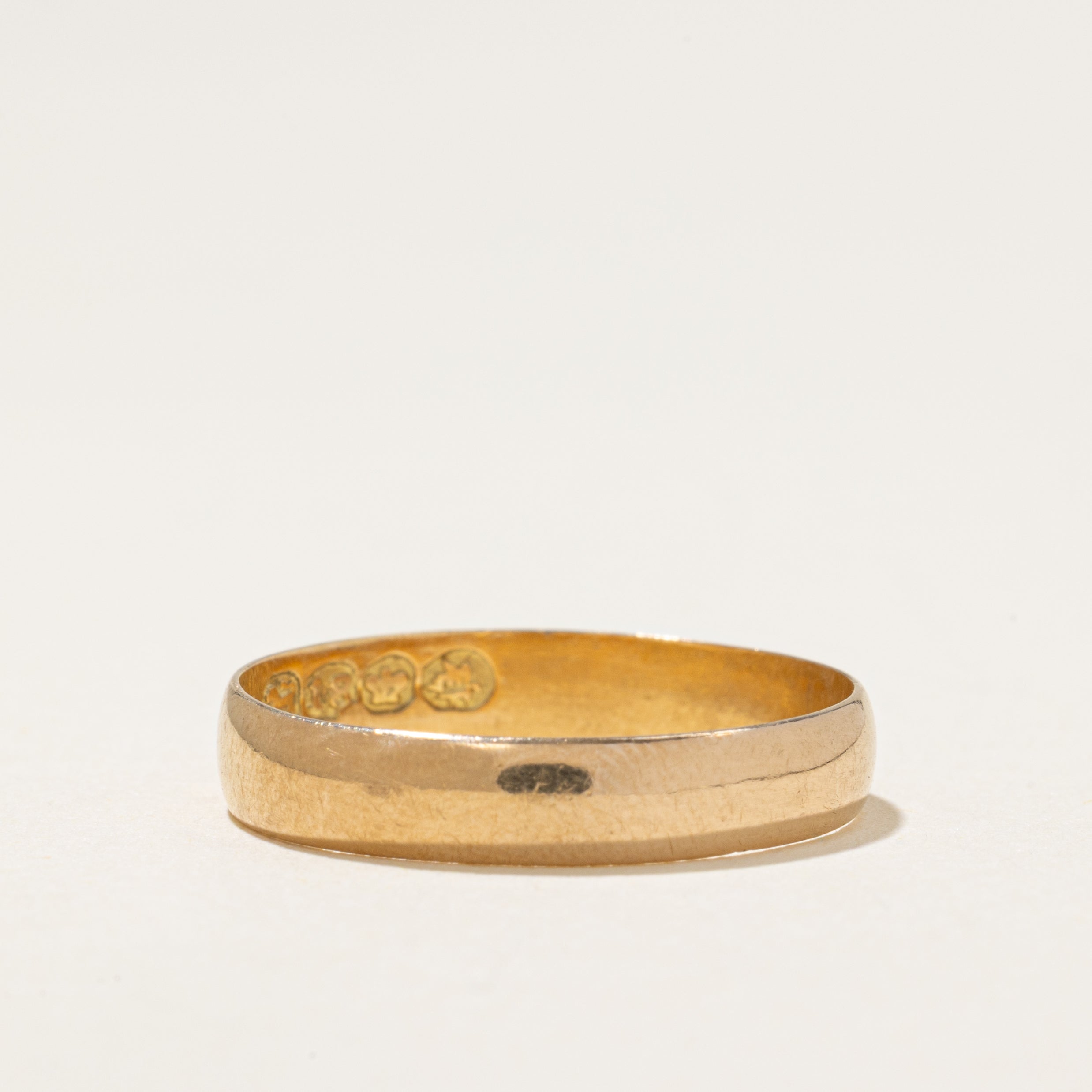 Vintage Canadian Pseudo Hallmarked 18k Yellow Gold Band | 4.5mm | SZ 8.5