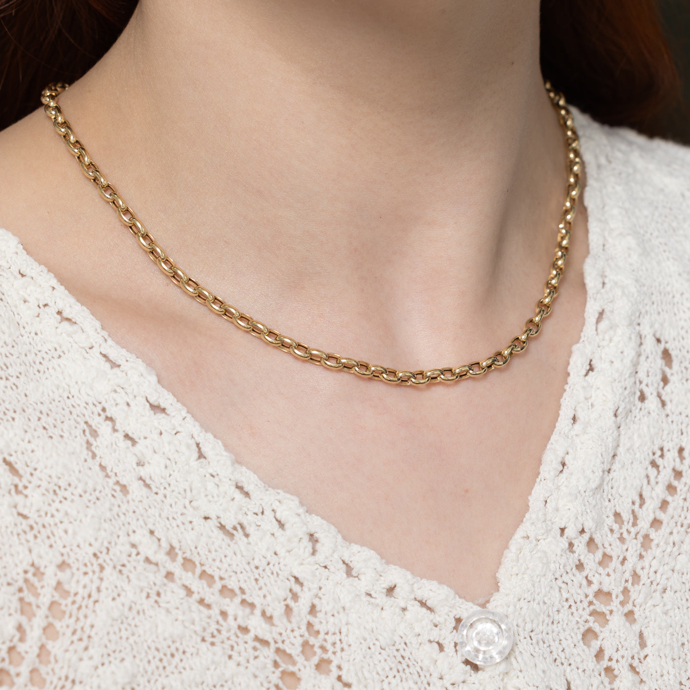 Italian 14K Pale Yellow Gold Rolo Chain | 16.5"