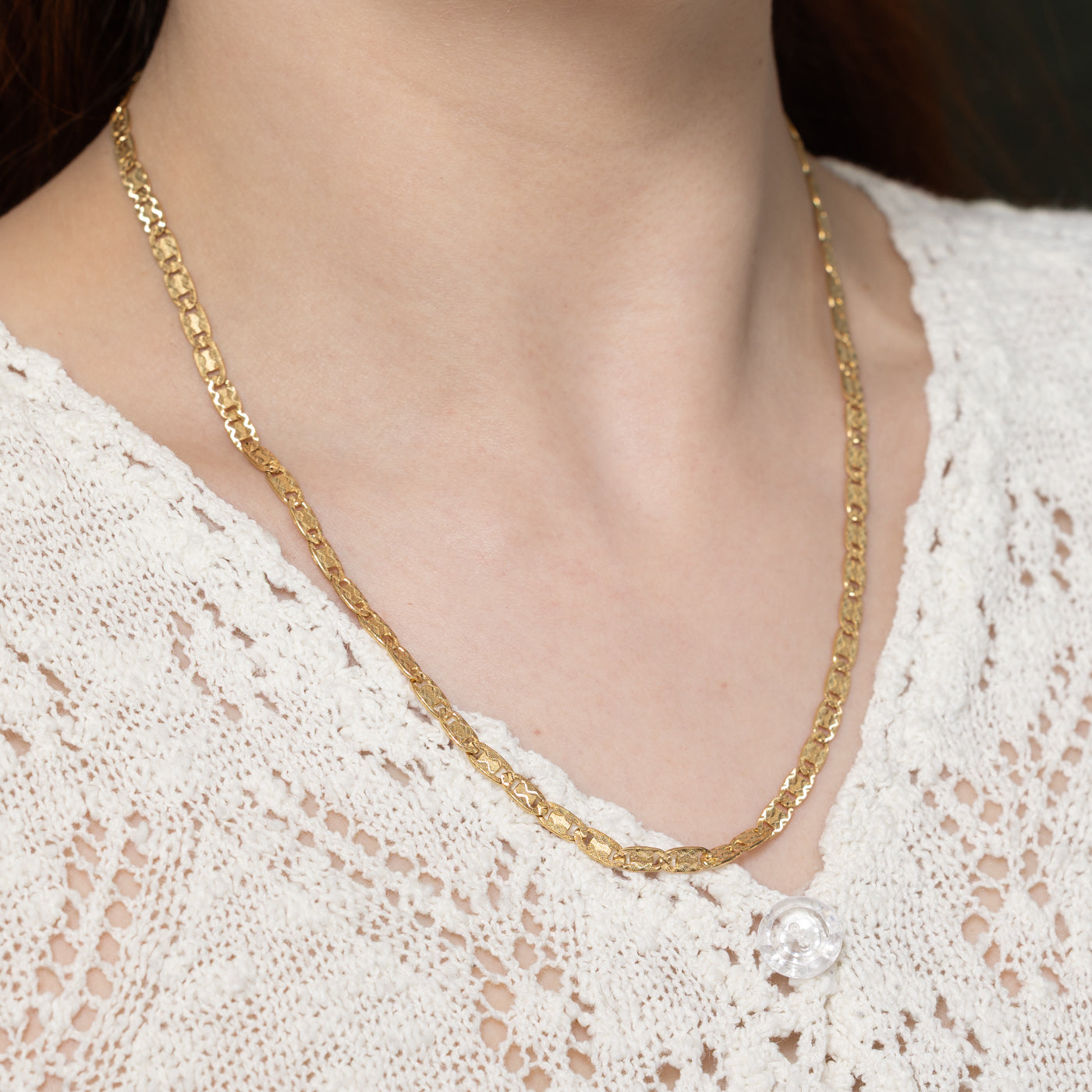 Italian 18K Yellow Gold Diamond-Cut Anchor Chain | 19.5"