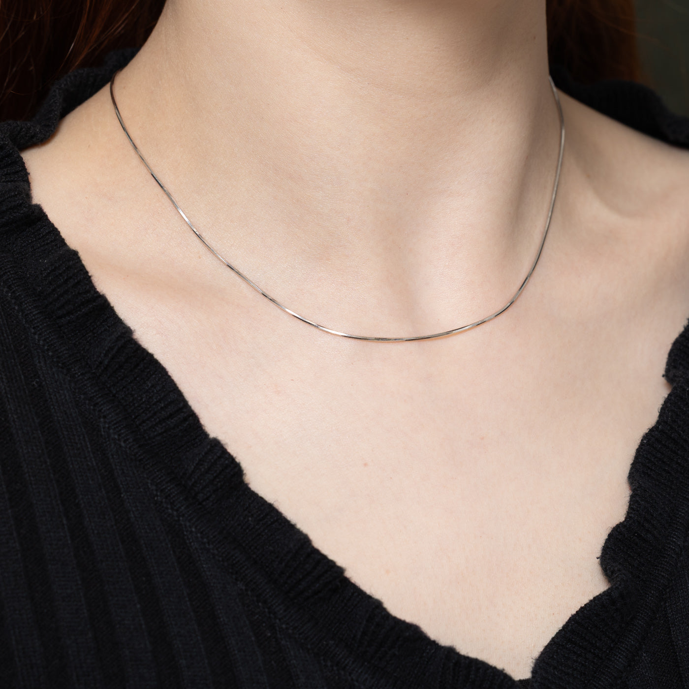 10K White Gold Snake Chain | 15"