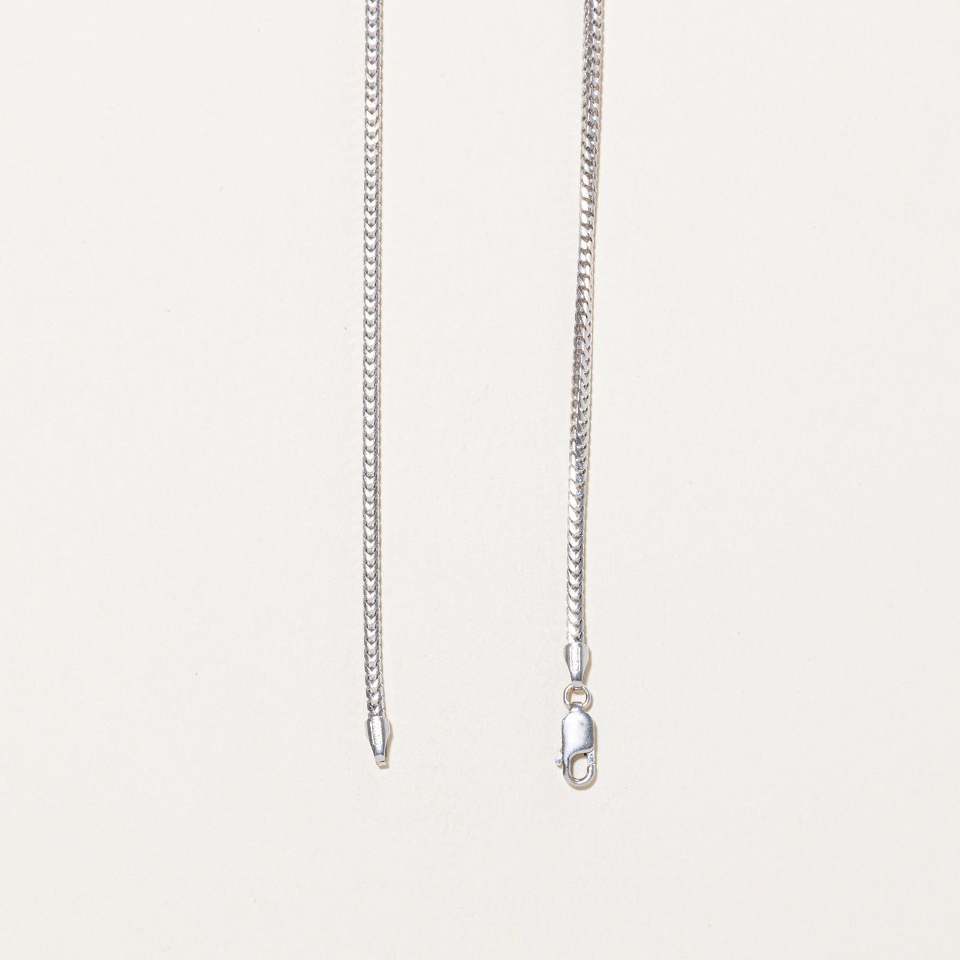 10k White Gold Foxtail Chain | 24"