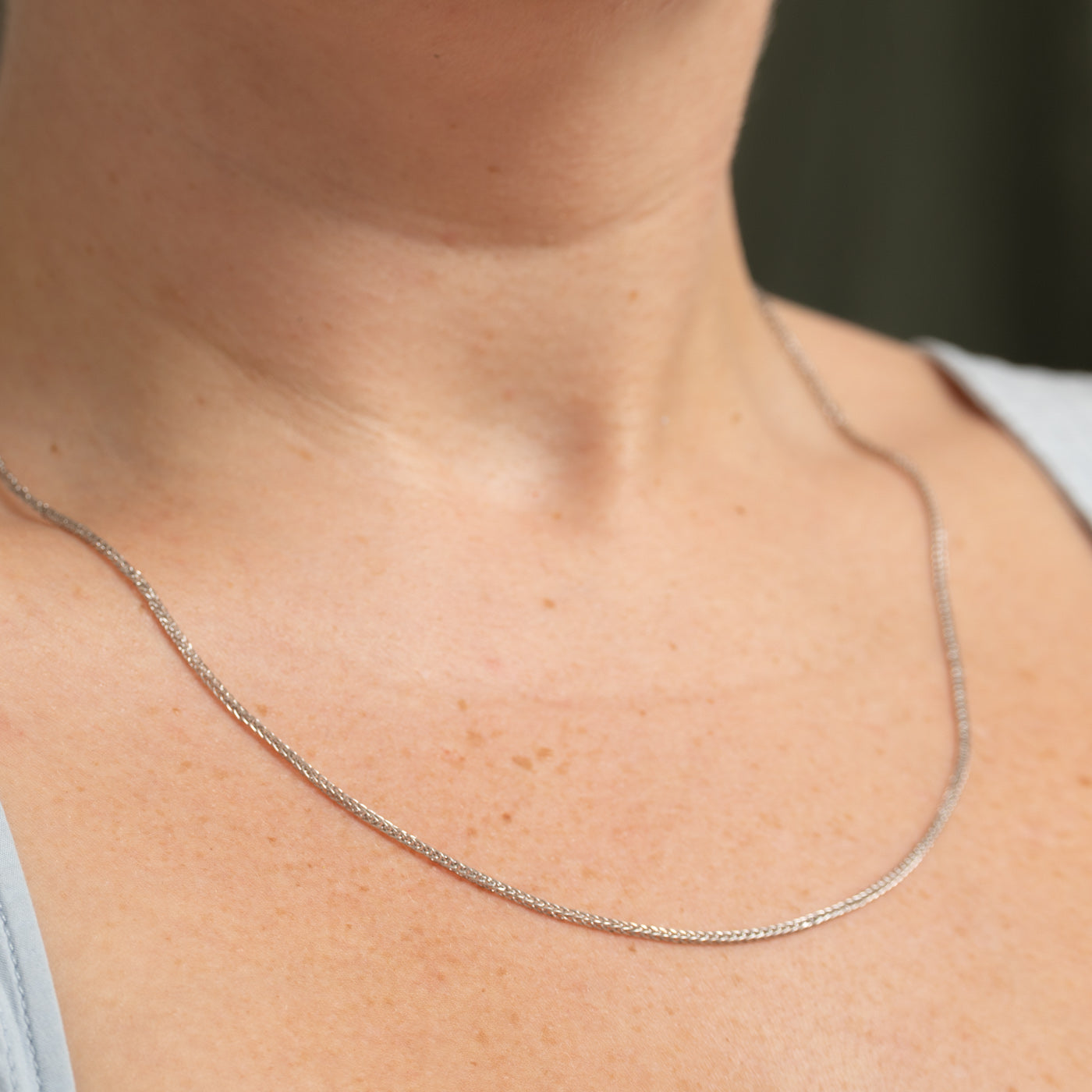 18k White Gold Foxtail Chain | 19"