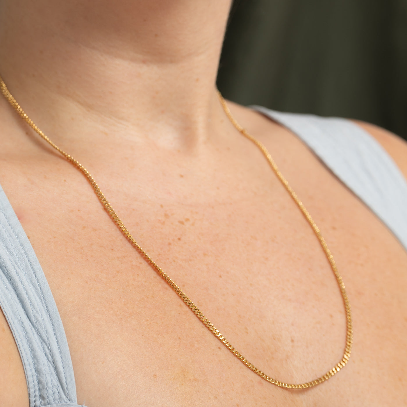 18k Yellow Gold Curb Link Chain | 24"