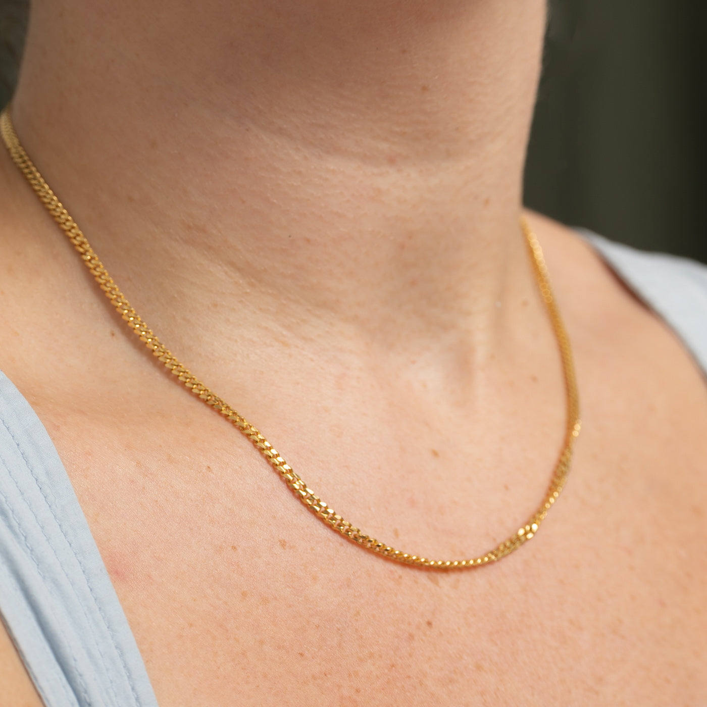 Italian 18k Yellow Gold Curb Link Chain | 17"
