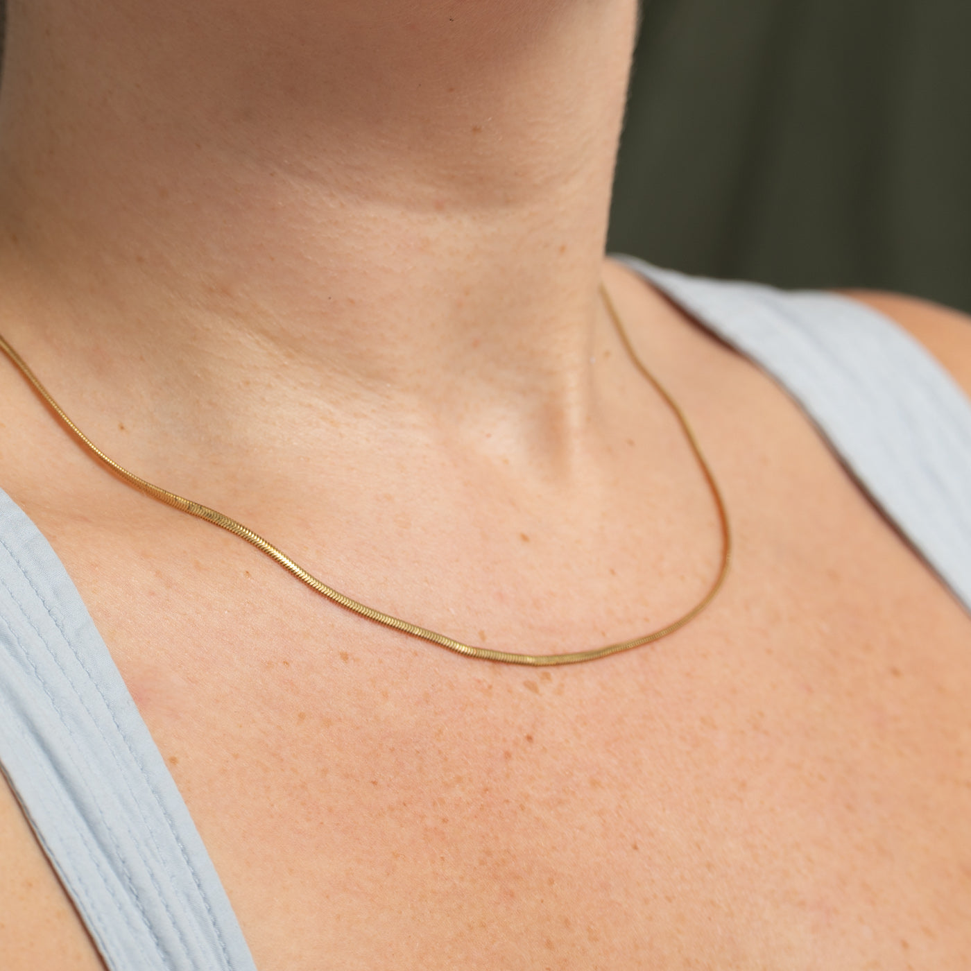 18k Yellow Gold Snake Chain | 17"