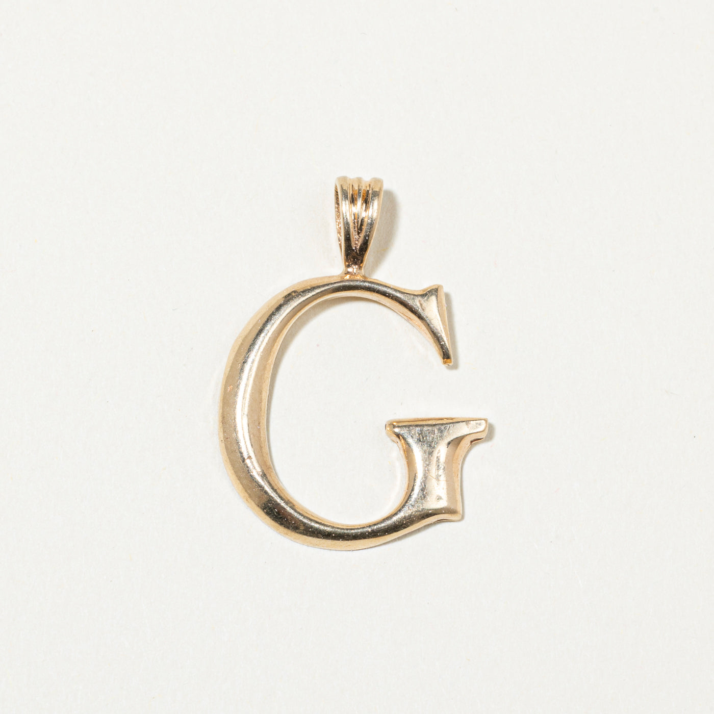 10k Yellow Gold "G" Initial Pendant