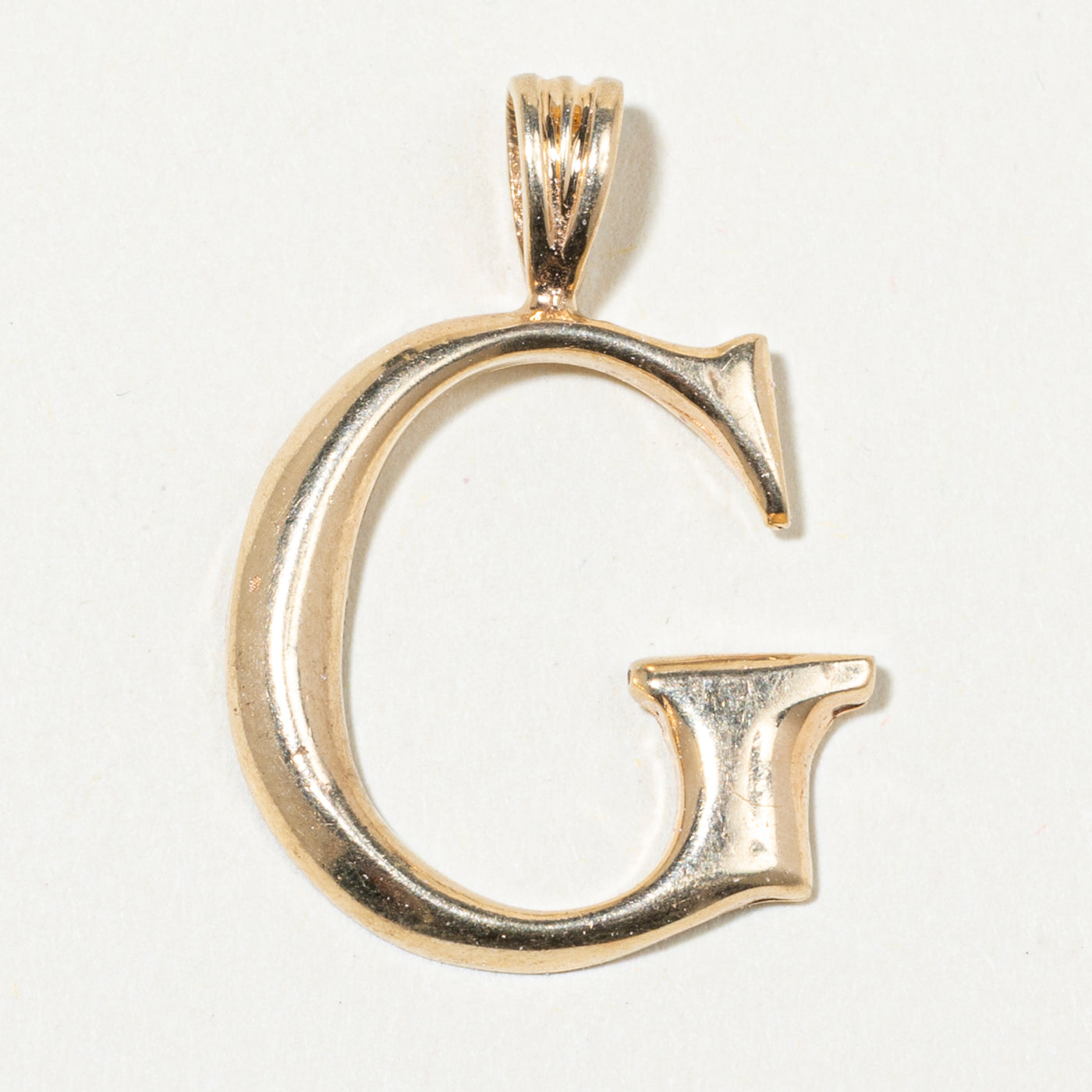 10k Yellow Gold "G" Initial Pendant