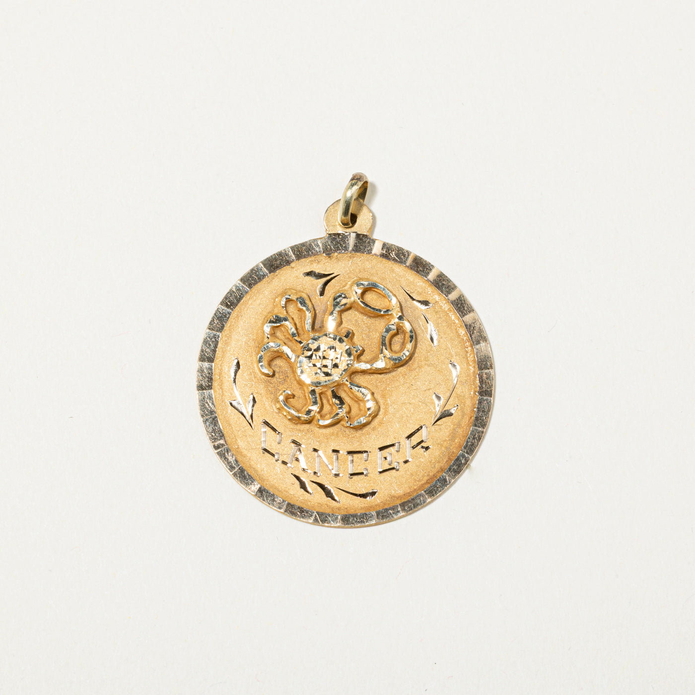 14k Yellow Gold Cancer Zodiac Charm