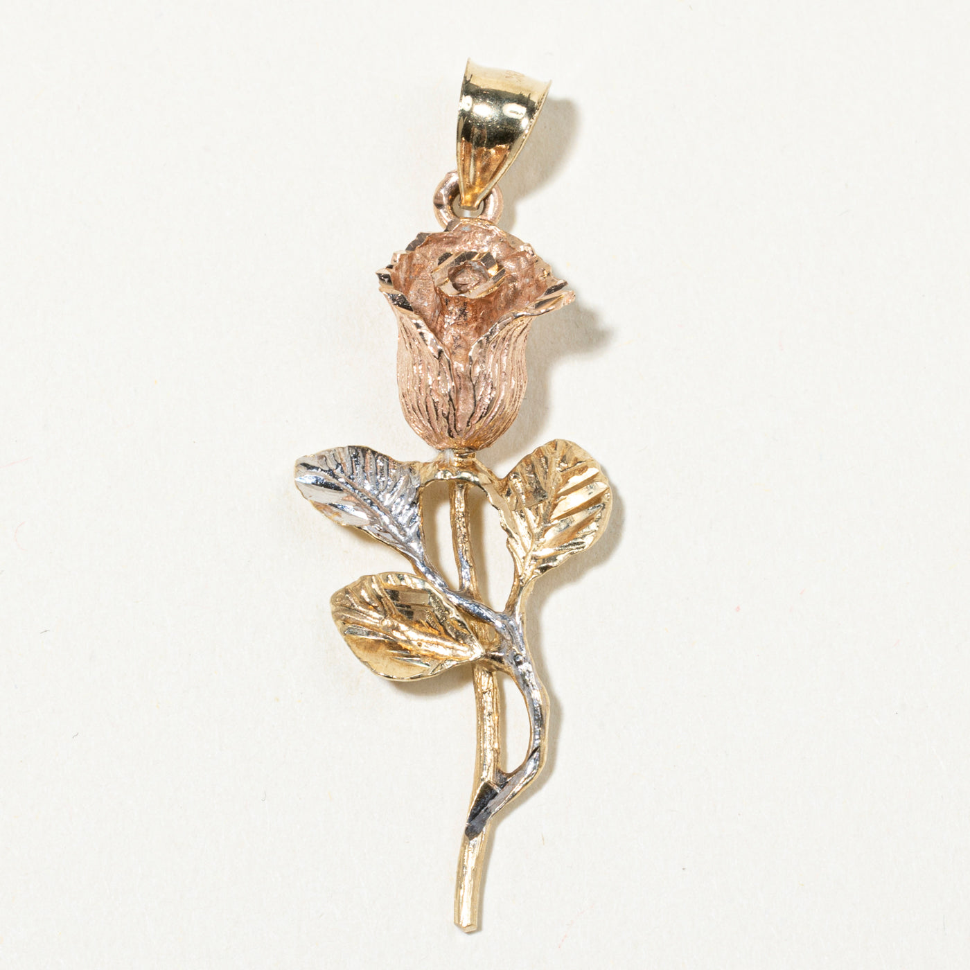 10k Yellow Gold Rose Pendant