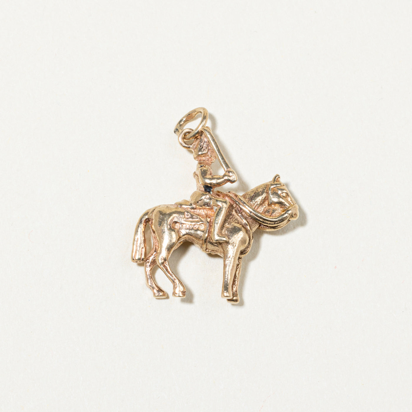 1964 London 9k Yellow Gold Cavalry Soldier Charm