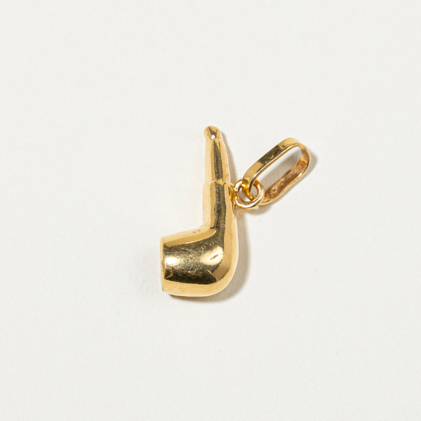 18k Yellow Gold Tobacco Pipe Charm