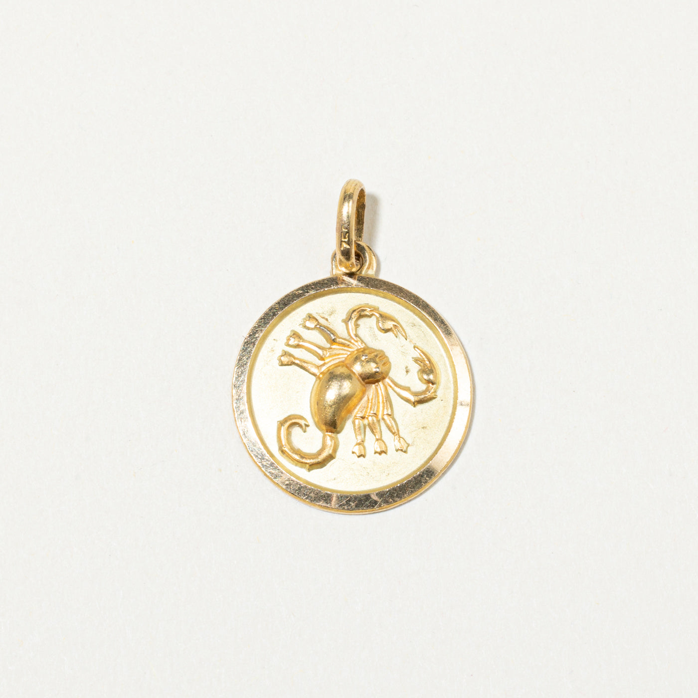 18k Yellow Gold Cancer Zodiac Charm