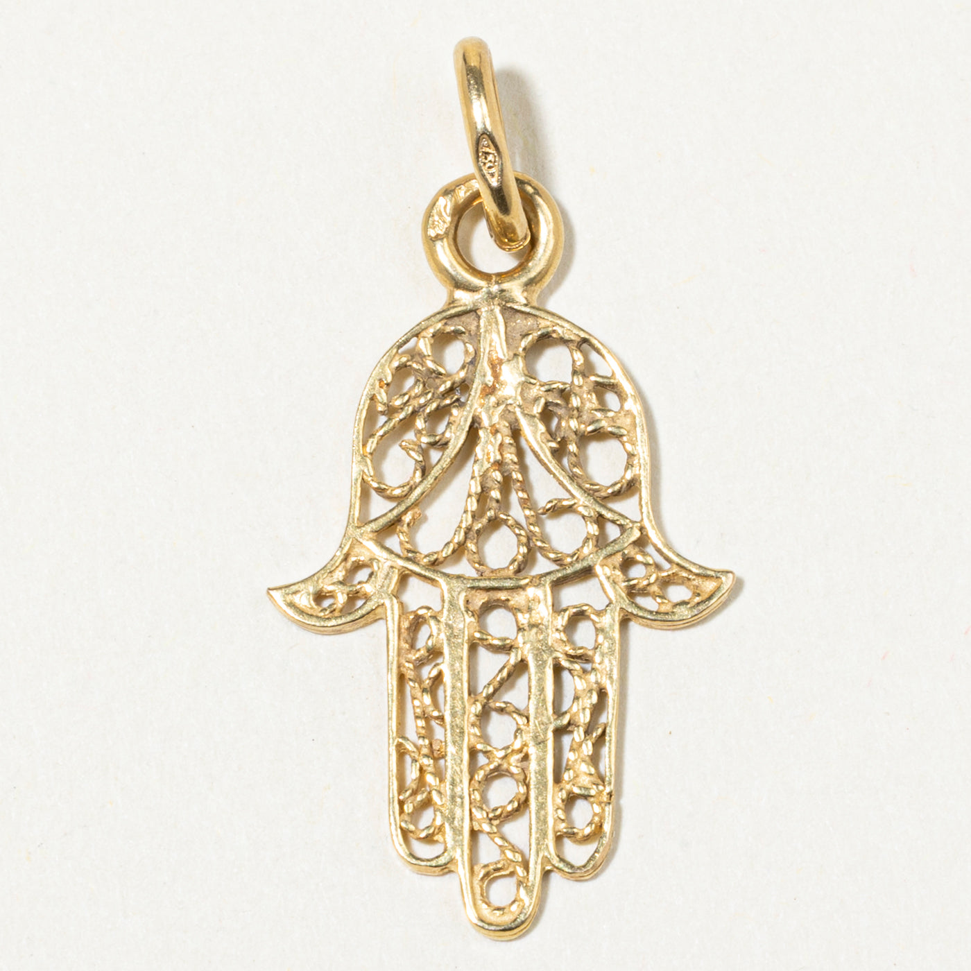 18k Yellow Gold Hamsa Hand Charm