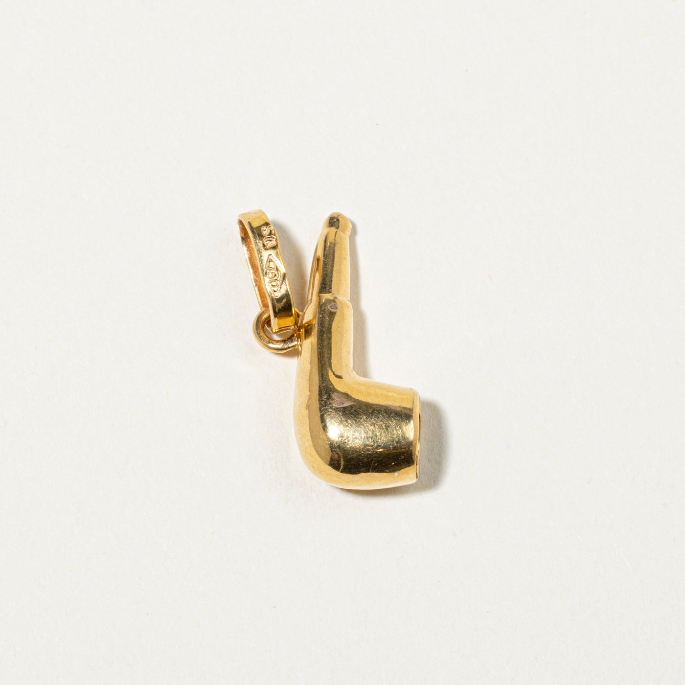 18k Yellow Gold Tobacco Pipe Charm