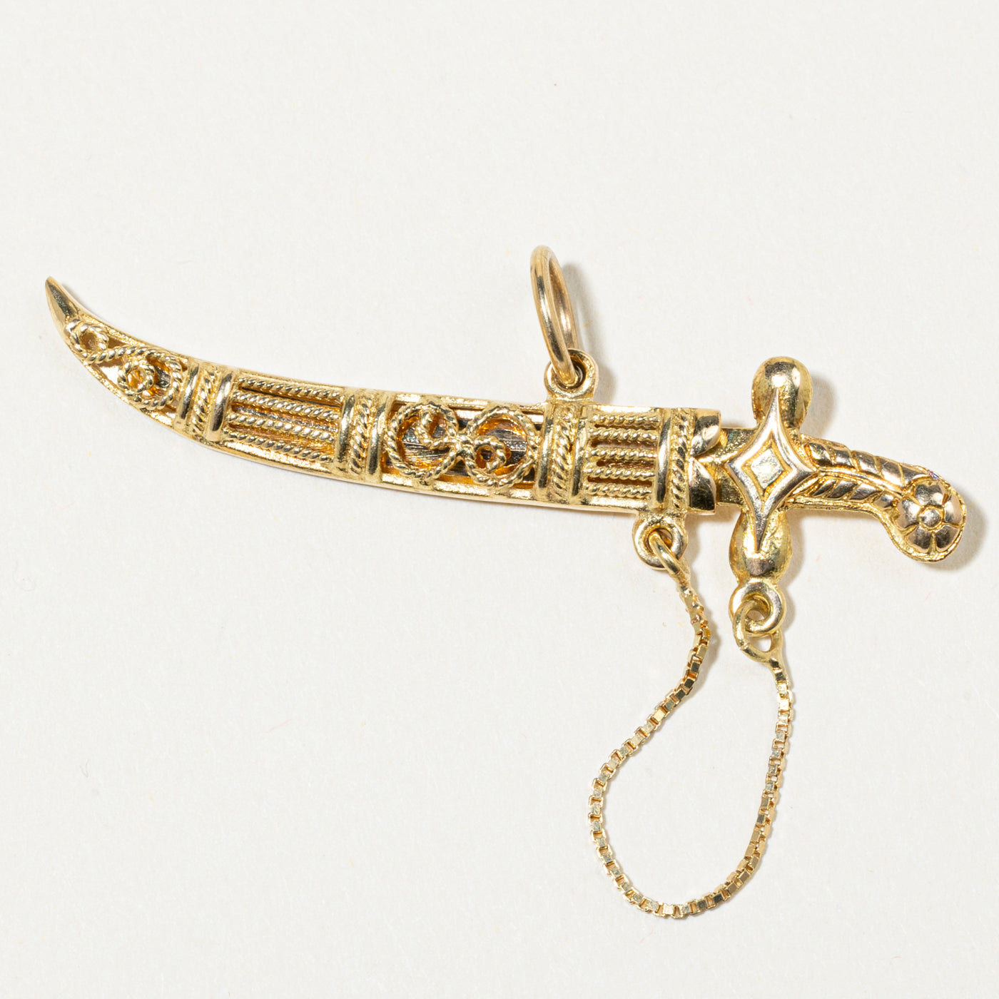 18k Yellow Gold Sword Charm