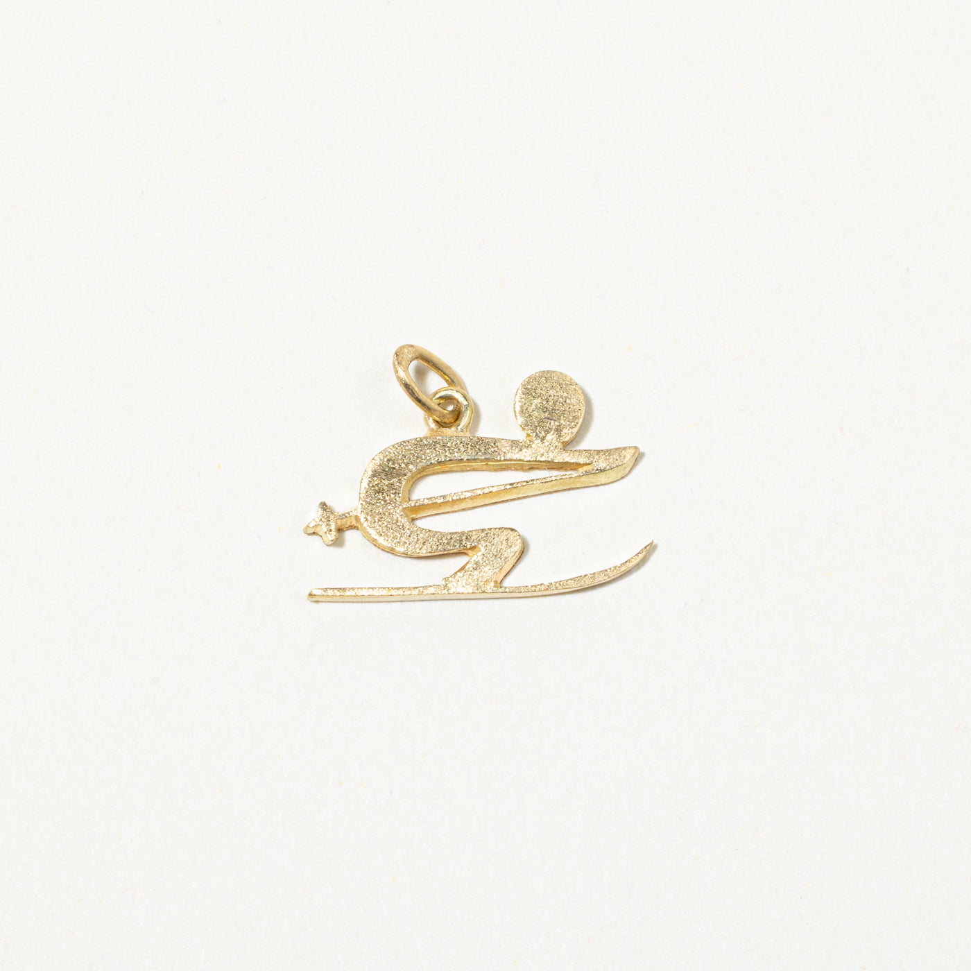 18k Yellow Gold Skier Charm